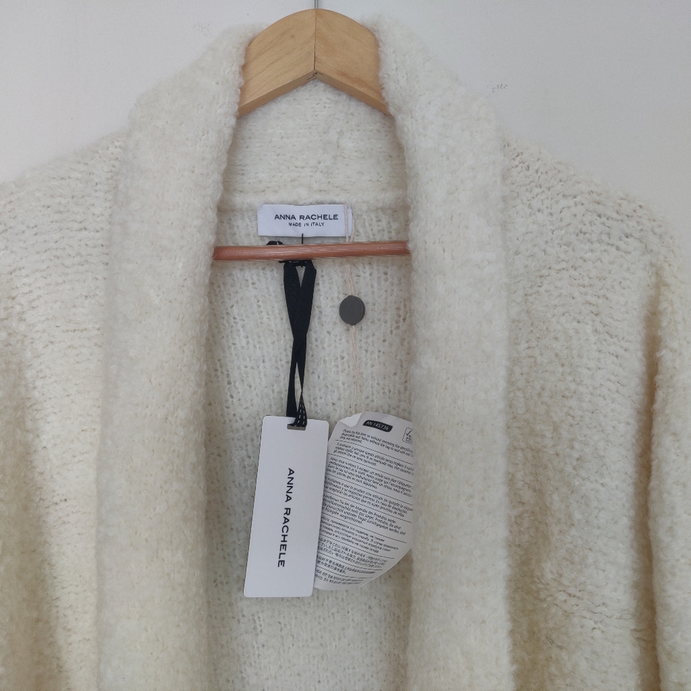 Anna Rachele (Italy) Fluffy White Cardigan, New With Tag 🇮🇹 - Picture 2 of 14
